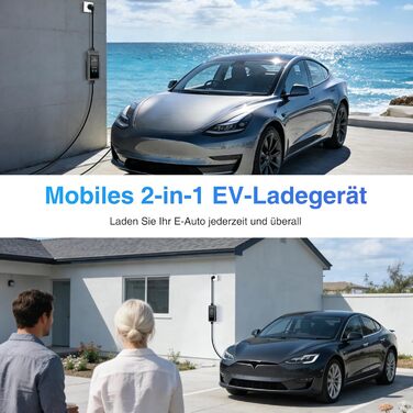Зарядний кабель Type 2 Schuko 3.68kW 6-16A для електромобіля та PHEV, 7м, LCD дисплей, IP65