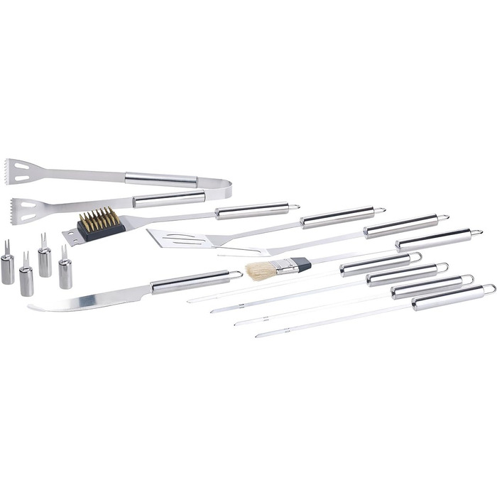 Набір для гриля Rosenstein & Söhne: 14 предметів з нержавіючої сталі, алюмінієвий кейс, щітка для гриля