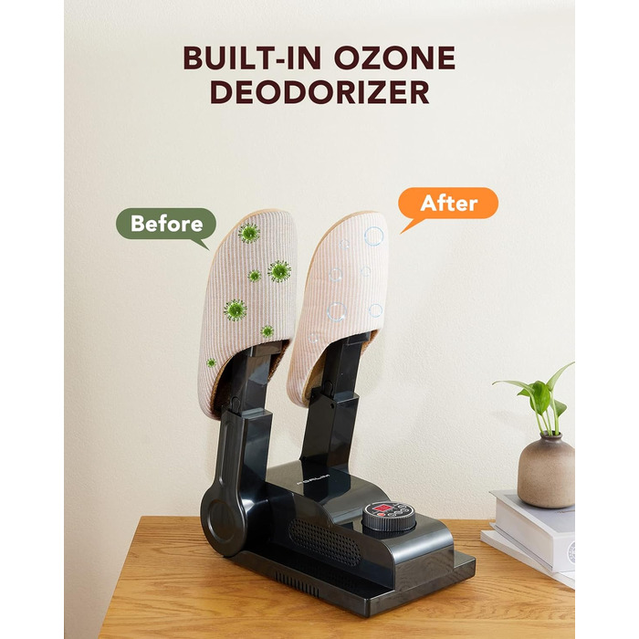 FORLIM Shoe Dryer Adjustable Temperature, with 24-Hour Delay Timer, Portable Glove Dryer and Boot Warmer, Automatic Shut-Off Timer, Foldable Design