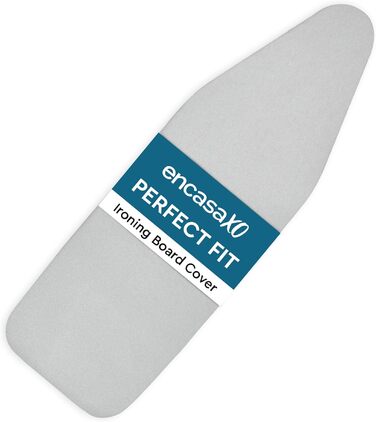 Чохол для прасувальної дошки Encasa XO Reflektierender, металізований силікон, 125x39 см, з піною та повстяною підкладкою, термостійкий, сріблястий преміум