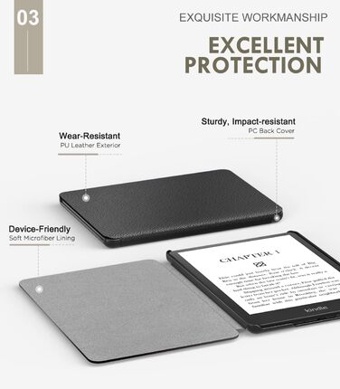 Чохол MoKo для Kindle Paperwhite 11 (2021) 6.8 дюйма, тонкий, легкий, з авто-вимиканням, зелений, чорний