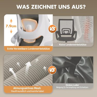 Офісне крісло Colamy Ergonomic з регульованою підголівником та поперековою підтримкою, Khaki