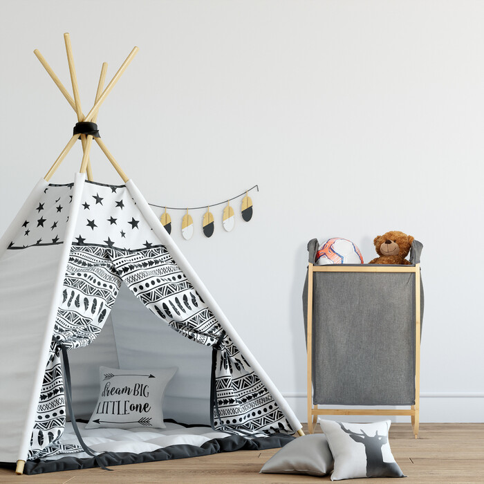 Relaxdays Gray Laundry Basket with Bamboo Frame
