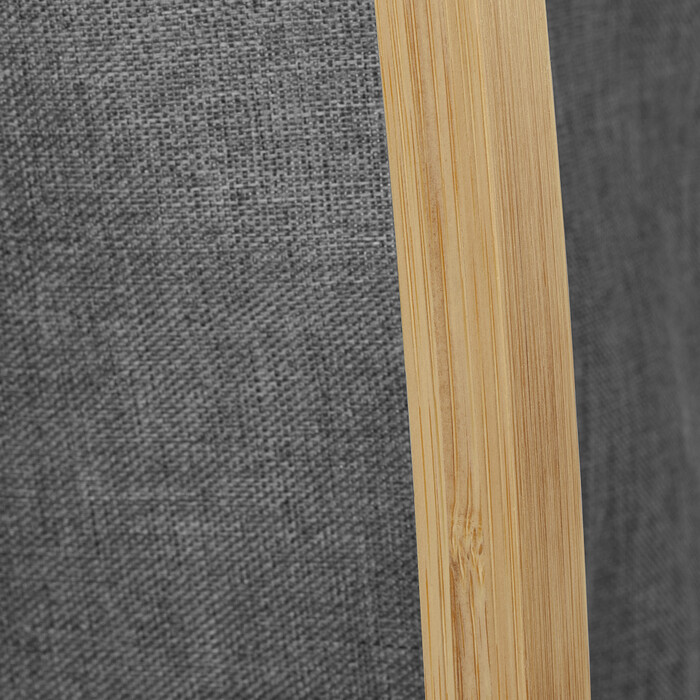 Relaxdays Gray Laundry Basket with Bamboo Frame