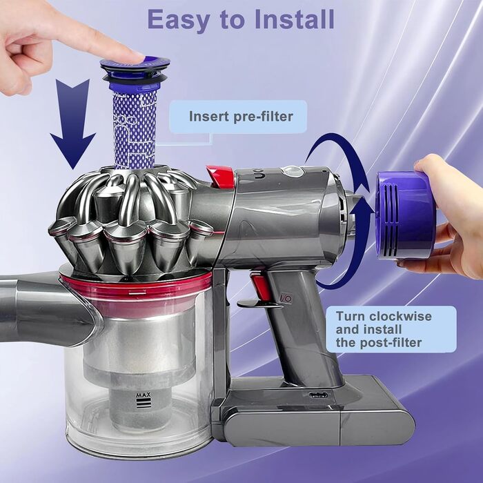 Набір фільтрів для пилососа Dyson V15 SV14 DV17 SV22 та V7 V8 (4 шт.) — Запасні HEPA-фільтри для акумуляторного пилососа