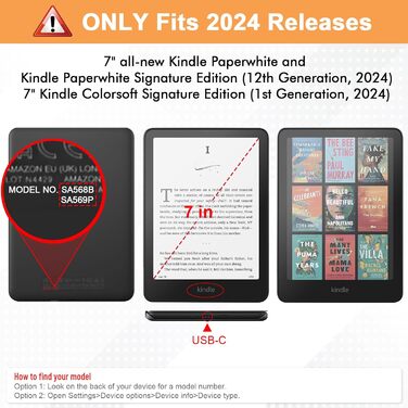 Чохол Fintie для Kindle Paperwhite 12-го покоління (2024/2025) - авто-сон/пробудження, Marineblau