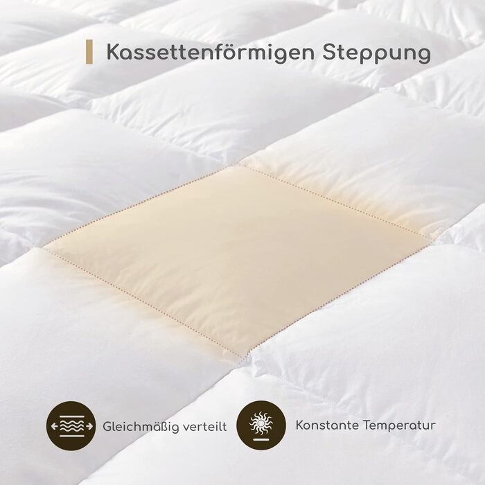 Homyrium Down Comforter 155x220 All-Season Comfort Bedspread 155x220 Down Warm Feather Comforter 50% Down Fill Weight 900 gr, Oeko-TEX and RDS Certified 155x220 cm All-Season Comforter - White