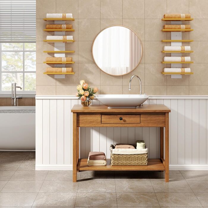 Настінна полиця для вина FAVOOOSTY з 3 рівнями, металева, для 6 пляшок, золота