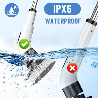 Електрична щітка для чищення 9-в-1, бездротова, водонепроникна IPX6, 2 рівні швидкості, біла
