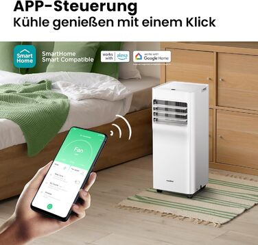 Мобільний кондиціонер Comfee Breezy Cool Pro 2.0 (7000 BTU, 2kW) з Wi-Fi, охолодження, вентиляція, осушення, для кімнат до 68 м³