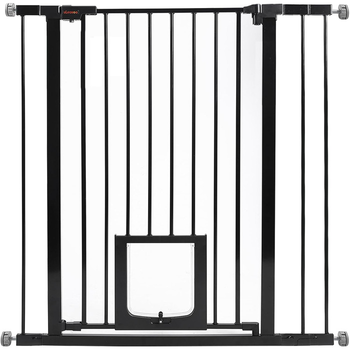 Дитяче ворота UBRAVOO для дверей та сходів, 100 см, безпечне захисне ворота для дітей та домашніх тварин, автоматичне закривання, трикратне блокування, висока модель, ширина 76-97 см, білий колір