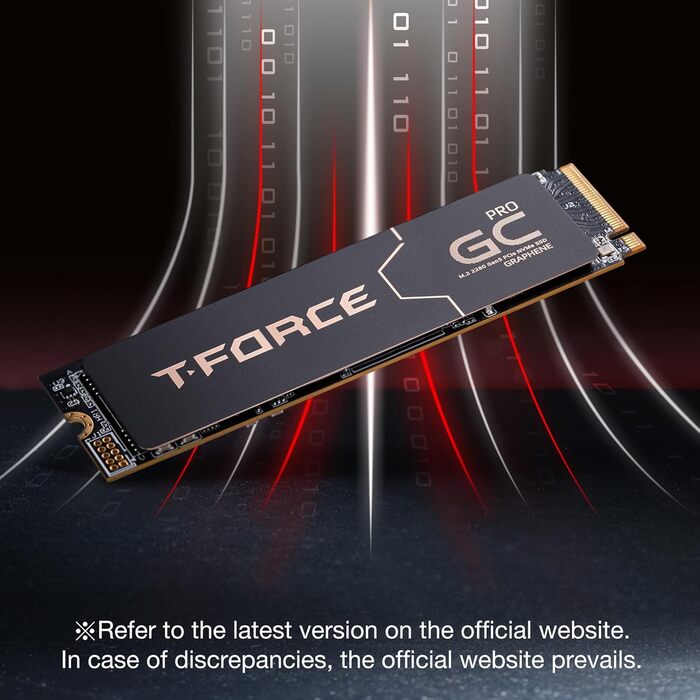 TEAMGROUP T-Force GC Pro 2TB NVMe SSD PCIe Gen4x4 M.2 2280 з графітовим кулером для геймінгу (5000/4500 MB/s)