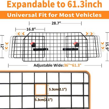 Бар'єр для собак у автомобіль SUV, авто, вантажівка - міцний дротяний бар'єр