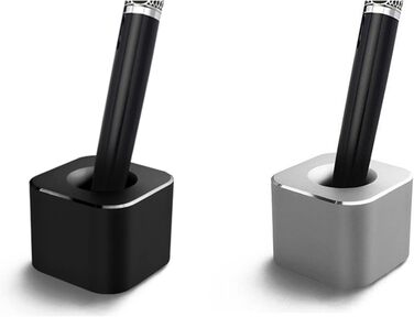 TopHomer Mini Pen Holder for Desk, Aluminum Alloy, Pen Stand, Single Pen Holder, Desktop, Creative Ornament, Desktop Organizer for Office, School, Home, Toothbrush Holder, 4 Pieces (4 Pieces Silver + 1 Piece Black)