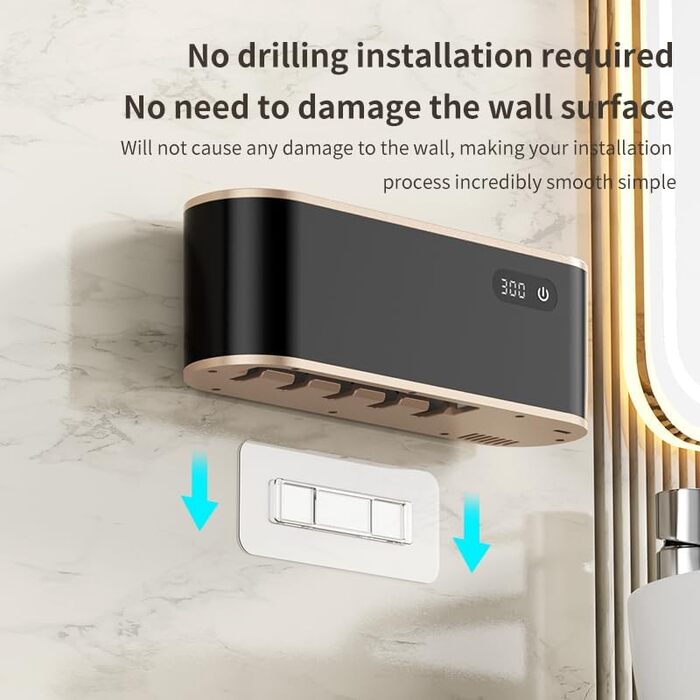 Електричний стерилізатор зубних щіток UV, USB-організатор для 5 щіток, чорний
