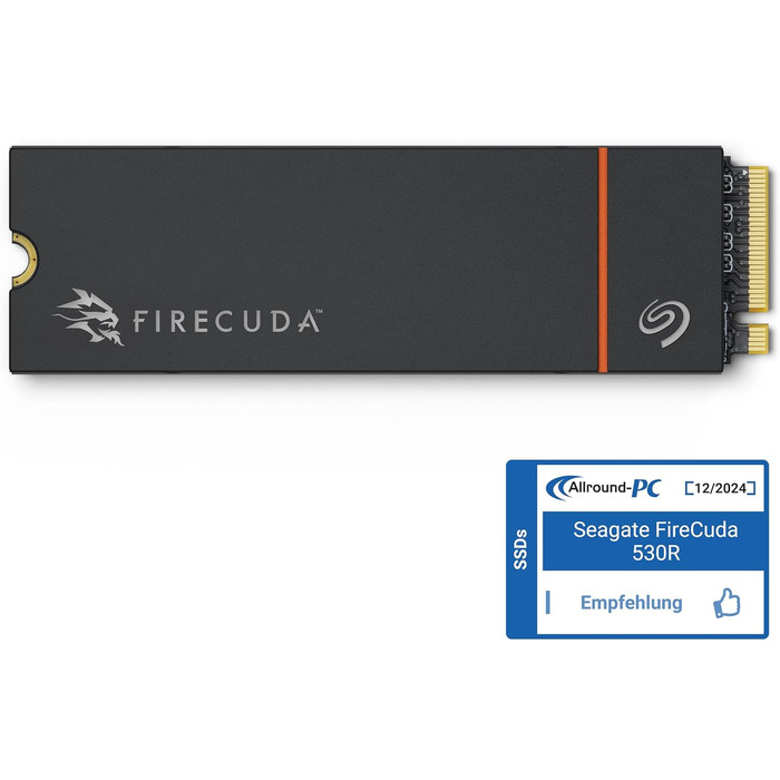 SSD Seagate FireCuda 530R 4TB NVMe Gen4 PCIe 3.0 для PC/PS5, 7400 MB/s, 3D TLC NAND, 5.050TBW, Data Rescue Service