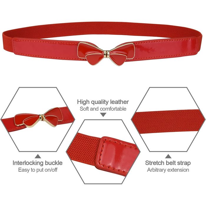 Жіночі тонкі ремінні EAONE 5 шт. в наборі, еластичні ремінні для суконь, великі розміри, кольори: золото, чорний, білий, червоний, темно-синій