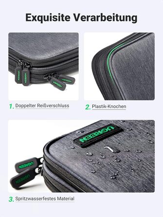 UGREEN Electronic Travel Cable Bag Universal Travel Cable Organizer Electronics Accessories Case 2-Layer Large Electronic Accessories Bag for Cables, Chargers, Power Bank, Tablet (M)
