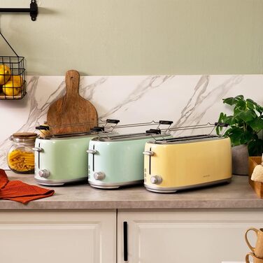 Тостер Cecotec Toast&Taste 1600 Retro Double Green: 4 слоти, 1630 Вт, нержавіюча сталь, регулювання потужності, піддон для крихт