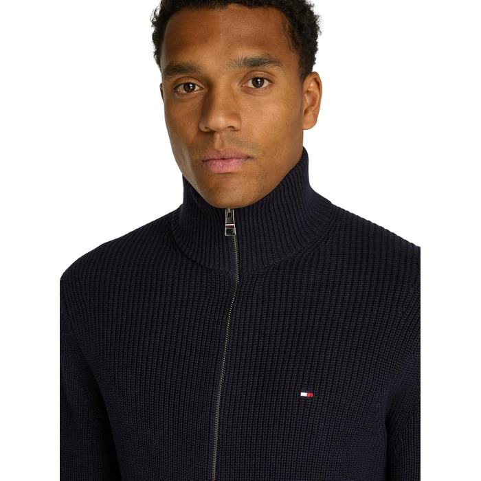 Кардиган Tommy Hilfiger чоловічий з блискавкою, білий (Ivory), розмір XL, колір Desert Sky