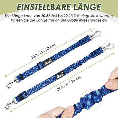 Автогурт для собак у машину, 2 шт. Безпечний ремінь для собак з амортизацією, універсальний кріплення для подорожей, блакитний