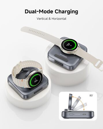 Індукційна зарядна станція для Samsung Galaxy Watch 8, колір тех-сірий (не підходить для Watch Ultra 2/9)