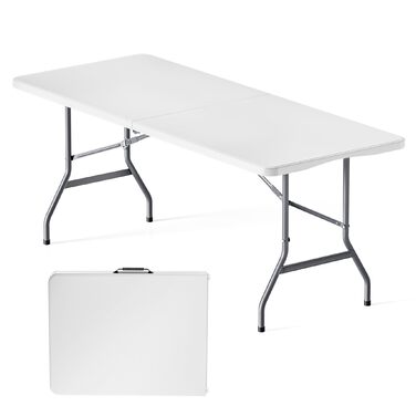 Складний кемпінговий стіл Wiltec 122x60x75 см з ручкою для перенесення - для пікніка, саду, вечірок