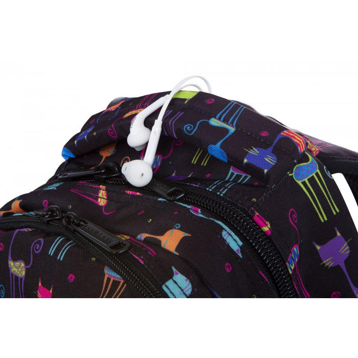 Багатовідсіковий шкільний рюкзак CoolPack, чорний/багатоколірний, 23 л