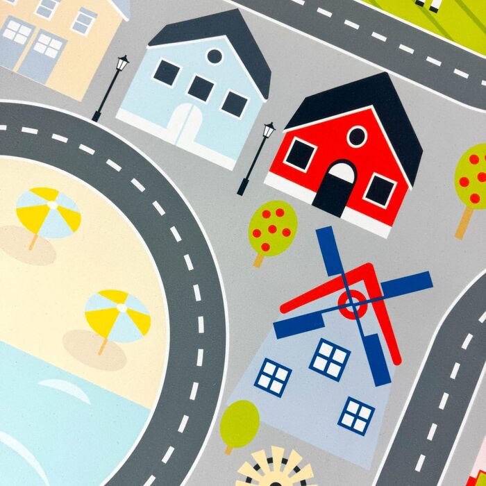 Дитячий килим Teppich-Traum з міською панорамою, сірий, 80x150 см