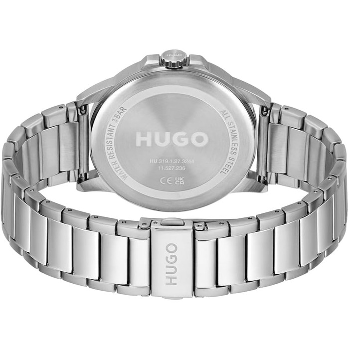 HUGO Analog Quarzuhr для чоловіків #First-Kollektion - кварцовий годинник з металевим або шкіряним ремінцем Silver Stainless steel