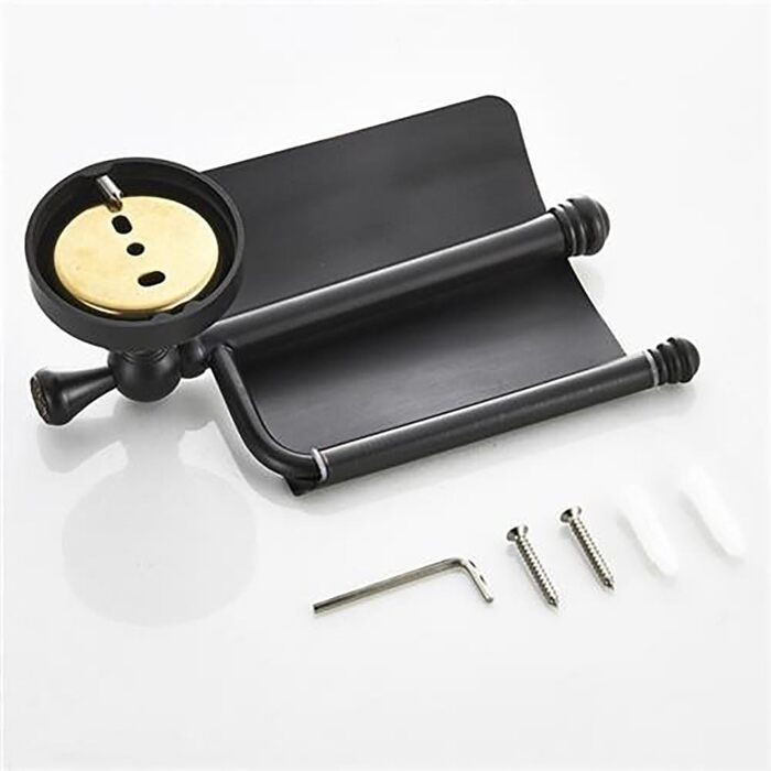 Тримач туалетного паперу вінтажний з латуні з кришкою, настінний, для ванної кімнати, бронзовий (олійна обробка)