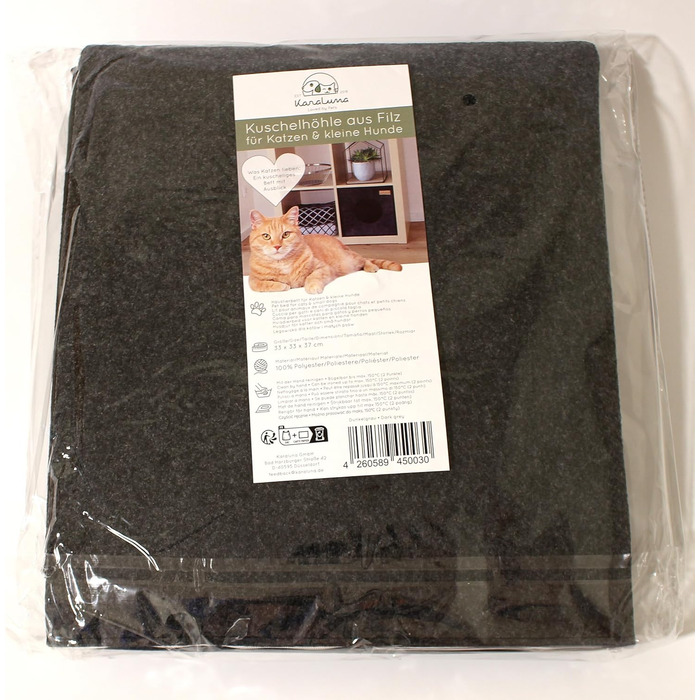 Кігтечка-будиночок для котів з фетру для полиць IKEA Kallax/Expedit, зручна лежанка-кошик, сірий колір, для 2 котів або великих котів