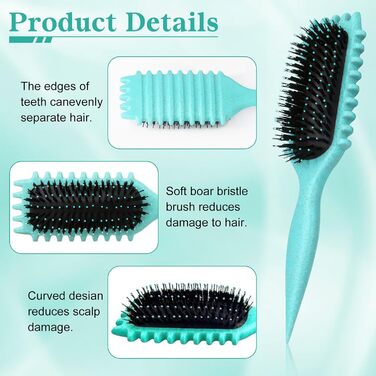 Щітка для локонів Lockenbürste – антистатична стилінг-щітка з вентиляційним дизайном для мокрого та сухого волосся, ідеальна для кучерявого волосся та додання об'єму (зелена)