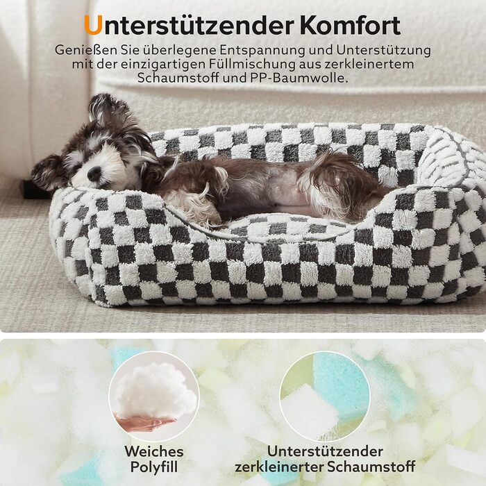 FURTIME Dog Bed - Large Dogs, Non-Slip Dog Beds, Washable Dog Basket, Anti-Anxiety Plush Dog Bed, Suitable for Large Labrador Retrievers, German Shepherds, 89×63×23 cm