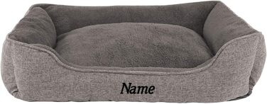 М'яке ліжко для собак та котів Lionto знімний чохол, 75x60 см, сірий колір, антиковзаюче дно