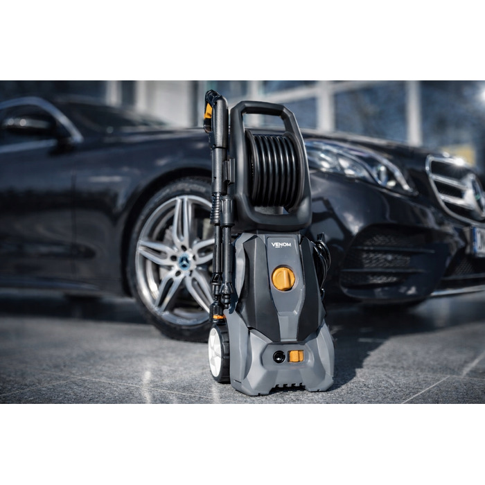 Мийка високого тиску VENOM 1800W, алюмінієвий насос, 140 бар, шланг 5,2 м із котушкою