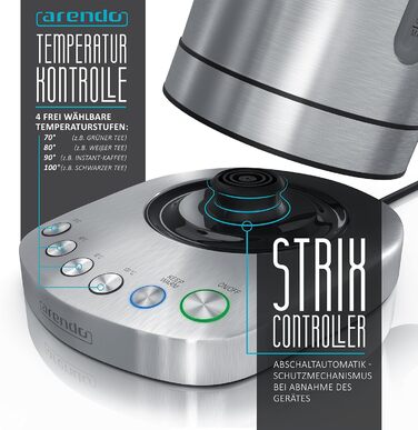 Електричний чайник з нержавіючої сталі 3000W з регулюванням температури та функцією підтримання тепла