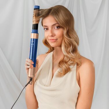 Фен-щітка Cecotec AirGlam Blue 12in1 з Coanda CeramicCare - 12 насадок, 1400W, цифровий двигун, зменшує пухнастість
