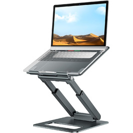 Adjustable Laptop Stand for Desk - Telescoping Design, Ergonomic Riser for 10-17 inch Laptops (Gray)