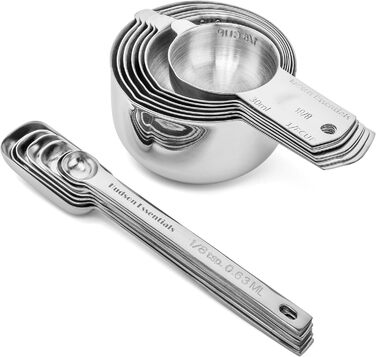 Набір мірних стаканів і ложок Hudson Essentials з нержавіючої сталі, 14 предметів