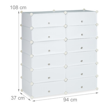 Relaxdays Shoe Cabinet with 12 Compartments