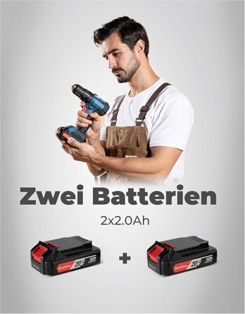 Акумуляторний ударний дриль-шуруповерт DongCheng 18V 50Nm, безщітковий, комплект 19 шт.