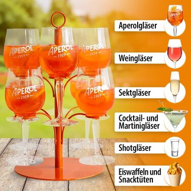 Стійка для коктейлів SpritzUpYourLife на 8 келихів - Aperol, Sarti Rosa, для вечірок та подарунків
