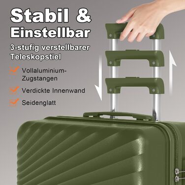 Набір валіз Joyway 6шт з жорстким корпусом, легкий, з 4 колесами та TSA-замком. Включає багатофункціональну сумку та косметичку. Колір: зелений