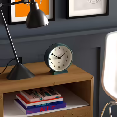 NEWGATE® M Silent Mantel Clock - 'No Ticking' - A Modern Mantel Clock - Small Clock - Mantel Clocks - Minimalist Dial - (Eden Green)