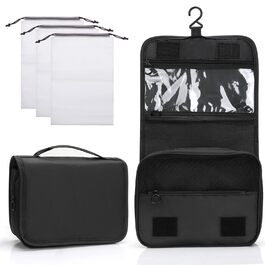 Зувакате Косметичка для підвішування, водонепроникна, з ручкою, для подорожей, спорту, кемпінгу – чорна