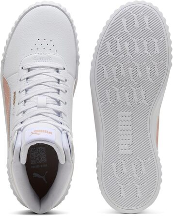 Кросівки Puma Carina 2.0 Mid для жінок, розмір 39 EU, білий, рожевий кварц, золотий