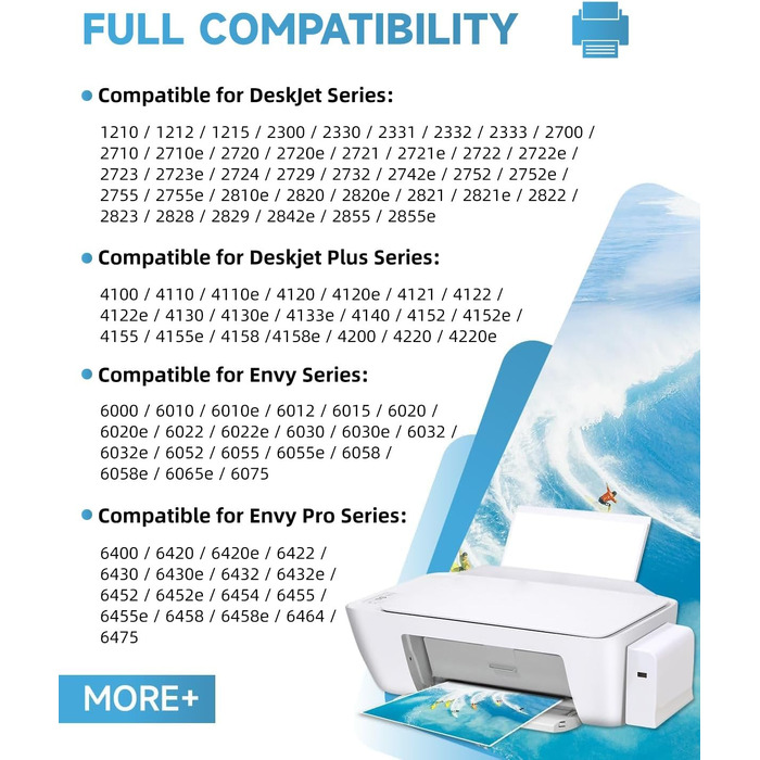 Картридж INKYEAH 305 XL чорний для принтерів HP DeskJet 2700, 2800, 4100, 4200 та HP Envy 6000 (750+ сторінок), сумісний з оригіналом HP 305