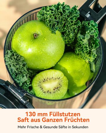 Соковитискач CelerySpec Slow Juicer - переможець тесту, для цілих овочів та фруктів, 130 мм, 1.8л, BPA-free, 250W, з функцією зворотного ходу, нержавіюча сталь, чорний