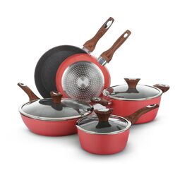 Набір посуду KASANOVA Golden 5 8 предметів: каструлі та сковороди для індукції та всіх плит, антипригарне покриття з кораловим ефектом